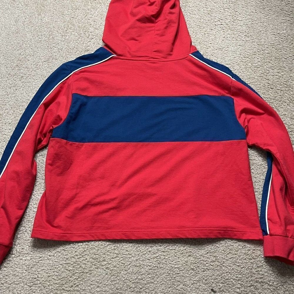 Mickey Mouse Hoodie Women XL Red Cropped Big Print Light Weight Sweater Ladies - Picture 4 of 9